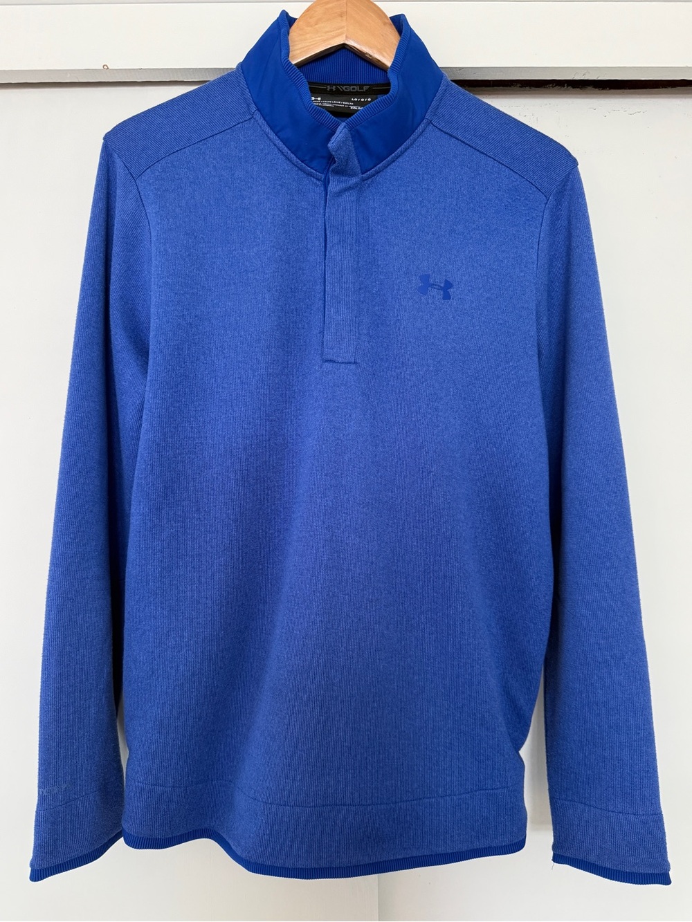 UNDER ARMOUR MEN’S GOLF KNIT SWEATER FLEECE QUARTER BUTTON CLOSURE SIZE L
